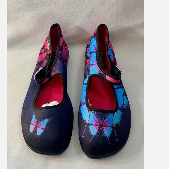 Hot Chocolate Design Chocolaticas Mary Jane Flats Butterfly Print Size 8 EU 38 - Picture 1 of 7